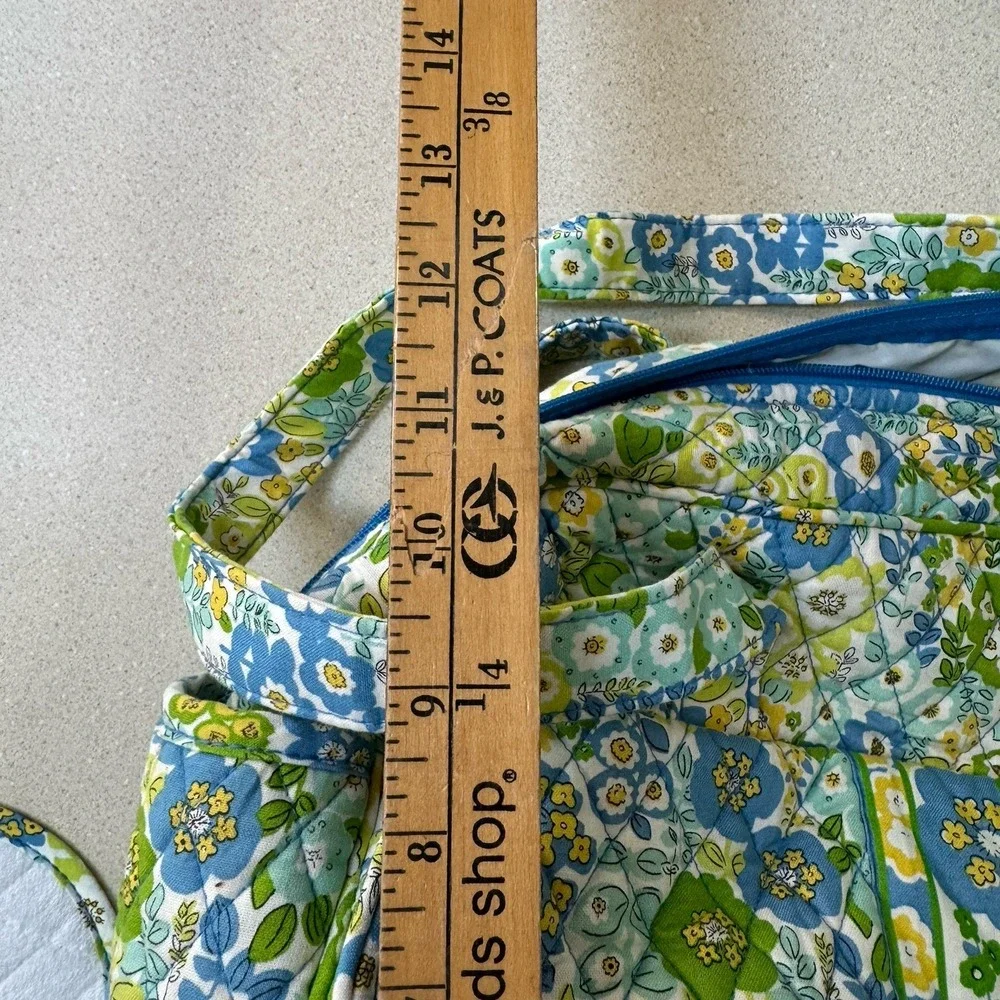 VERA BRADLEY Quilted Floral Diaper Bag English Meadow Green Changing Pad Large